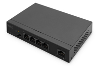 DIGITUS - Switch - unmanaged - 4 x 10/100/1000 (PoE) + 1 x 10/100/1000 (Uplink) - Desktop - PoE (60 W)