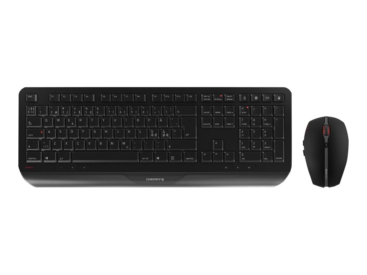CHERRY GENTIX DESKTOP - Tastatur-und-Maus-Set - kabellos - 2.4 GHz - Pan-Nordic - Schwarz