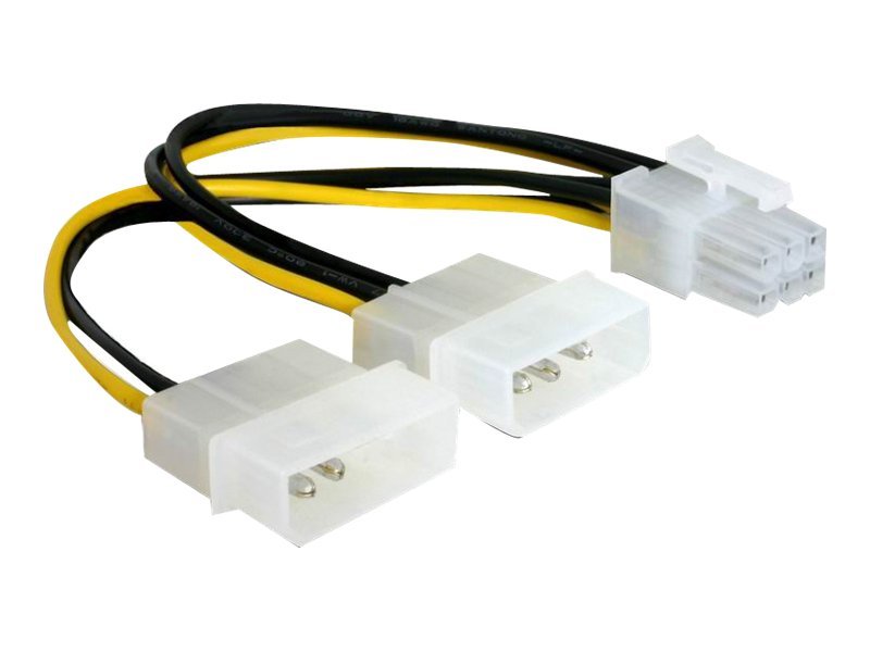 Delock - Stromkabel - 6-poliges PCIe Power (W) zu interne Stromversorgung, 4-polig (M) - 15 cm