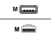 Zebra - USB-Kabel - USB (M) zu RJ-45 (10-polig) (M) - 2 m - geformt - fr Symbol LI3608; Digital Scanner DS3608; Zebra DS3608, D