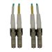 Eaton Tripp Lite Series 400G Multimode 50/125 OM3 Switchable Fiber Optic Cable (Duplex LC-PC M/M), LSZH, Aqua, 8 m (26.2 ft.) - 