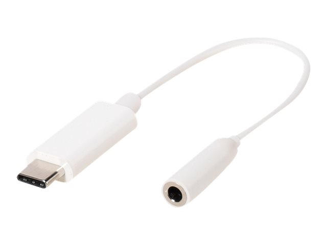 Vivanco CC UC A 1 - Adapter USB-C auf Klinkenstecker - 4-poliger Mini-Stecker weiblich zu 24 pin USB-C mnnlich - 10 cm - weiss