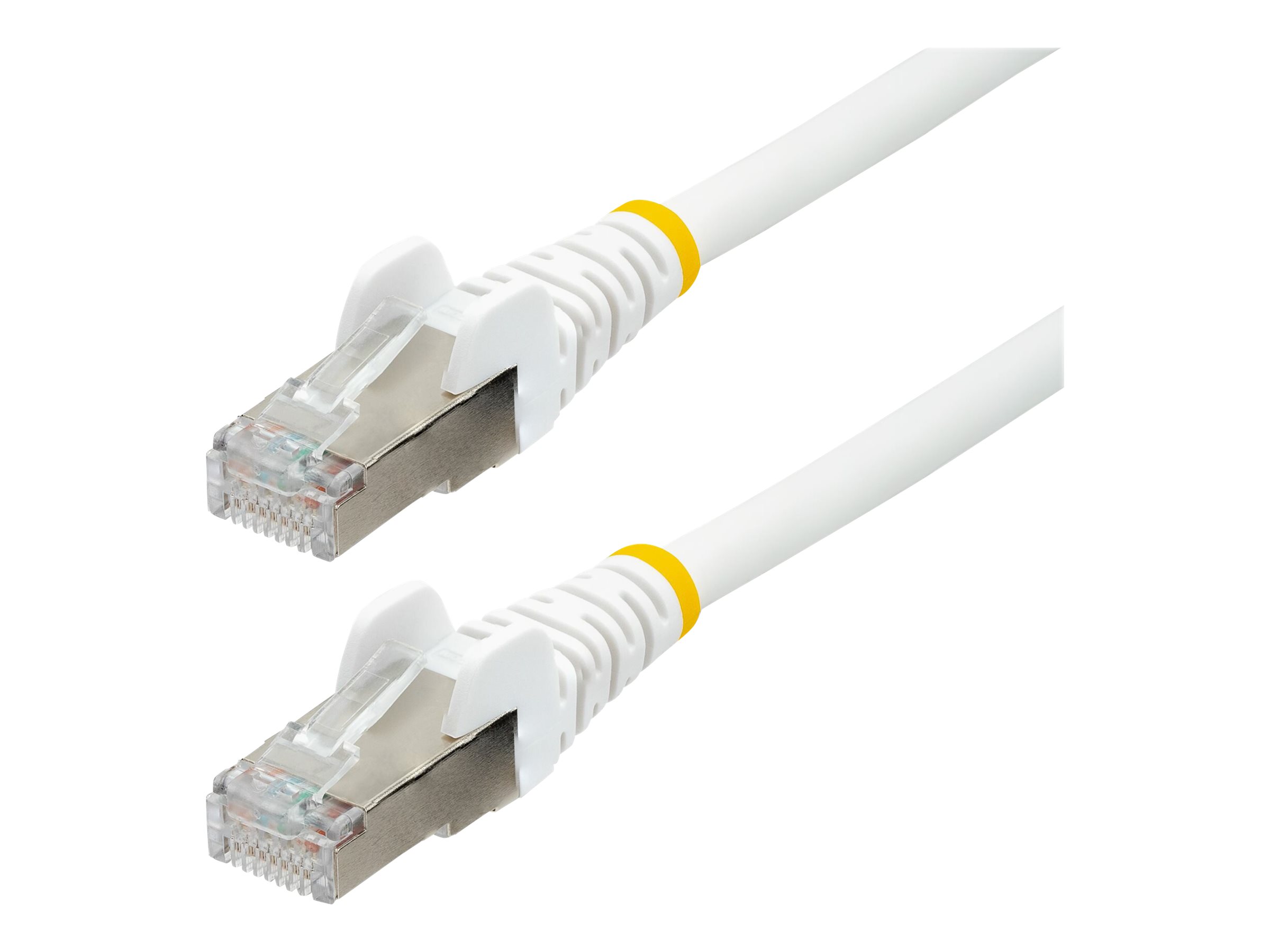 StarTech.com 7.5m CAT6a Ethernet Cable - White - Low Smoke Zero Halogen (LSZH) - 10GbE 500MHz 100W PoE++ Snagless RJ-45 w/Strain
