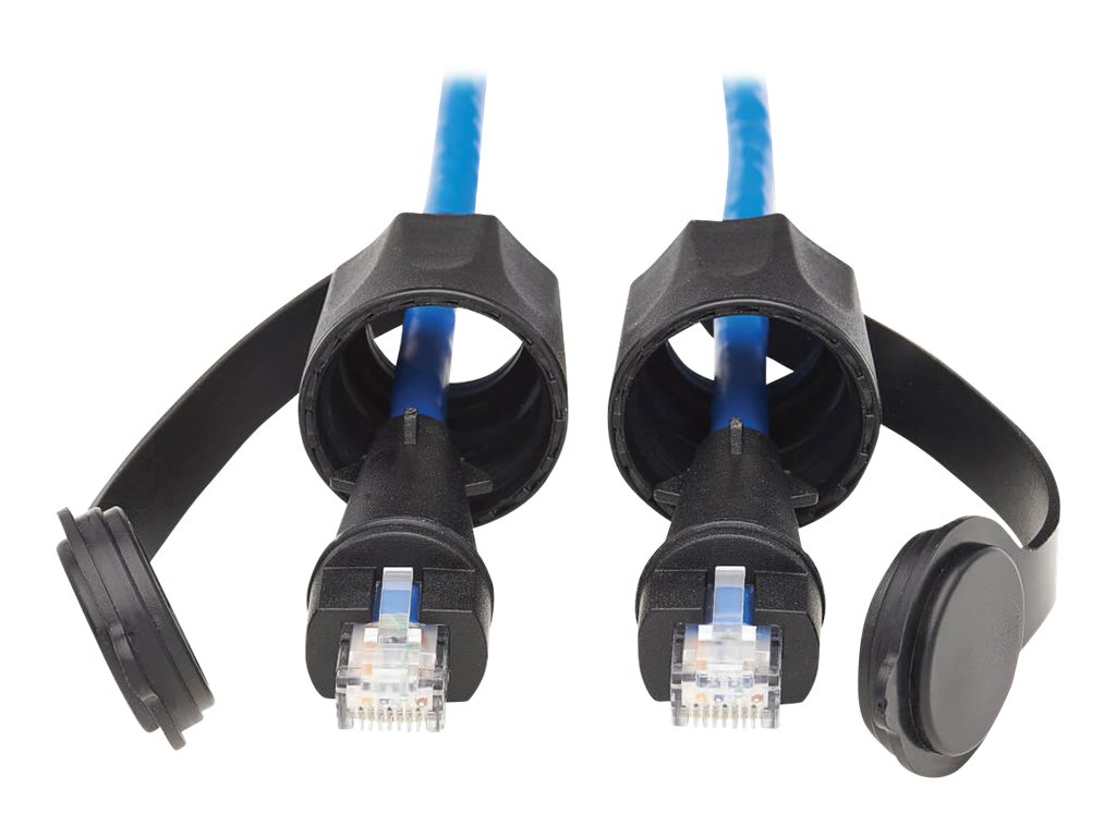 Eaton Tripp Lite Series Industrial Cat6 UTP Ethernet Cable (RJ45 M/M), 100W PoE, CMR-LP, IP68, Blue, 16 ft. (4.88 m) - Patch-Kab