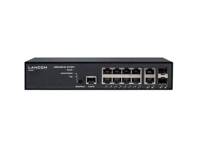 LANCOM GS-2310P+ - Switch - managed - 8 x 10/100/1000 (PoE+) + 2 x Kombi-Gigabit-SFP - Desktop, an Rack montierbar - PoE+ (130 W