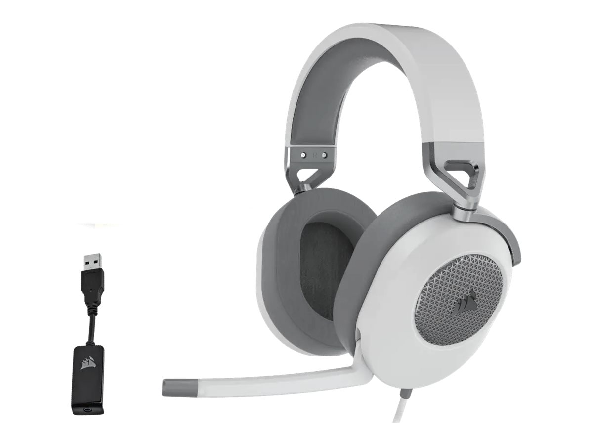 CORSAIR Gaming HS65 SURROUND - Headset - ohrumschliessend - kabelgebunden - 3,5 mm Stecker - weiss