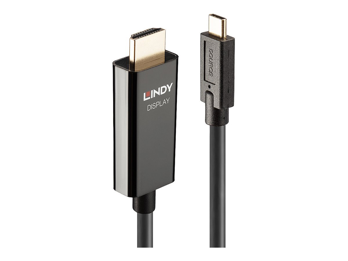 Lindy - Adapterkabel - 24 pin USB-C mnnlich zu HDMI mnnlich - 5 m - abgeschirmt - Schwarz