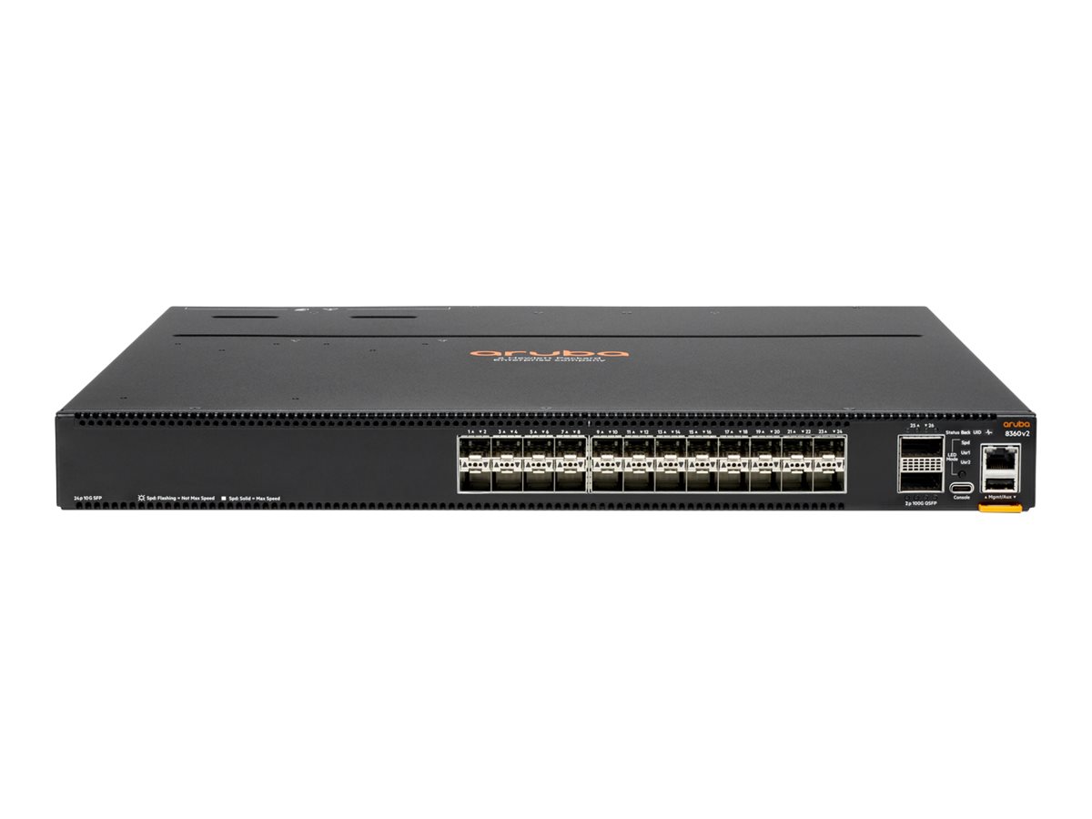 HPE Aruba CX 8360-24XF2C v2 - Switch - L3 - managed - 24 x 1 Gigabit SFP/ 10 Gigabit SFP+ + 2 x 40/100 Gigabit QSFP+ / QSFP28 - 