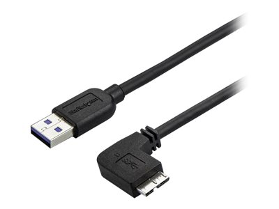 StarTech.com 50cm Slim Micro USB 3.0 Kabel rechtsgewinkelt - USB 3.1 Gen 1 (5 Gbit/s) Anschlusskabel - USB-Kabel - Micro-USB Typ