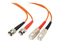 StarTech.com 2m Fiber Optic Cable - Multimode Duplex 62.5/125 - LSZH - ST/SC - OM1 - ST to SC Fiber Patch Cable (FIBSTSC2)