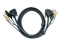 ATEN 2L-7D03U - Video- / USB- / Audio-Kabel - USB, mini-phone stereo 3.5 mm, DVI-I (M) zu mini-phone stereo 3.5 mm, USB Typ B, D