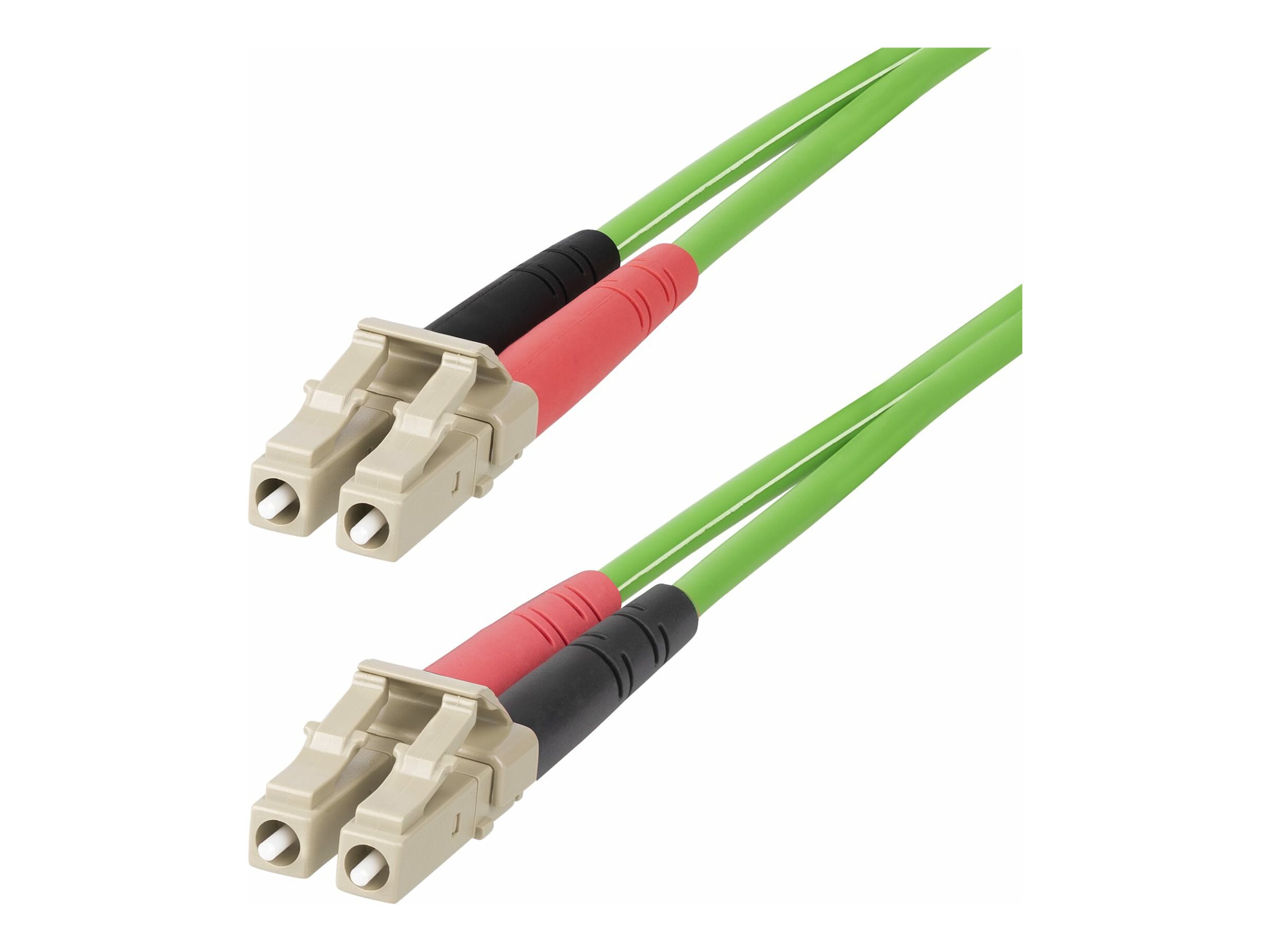 StarTech.com 15m (50ft) LC to LC (UPC) OM5 Multimode Fiber Optic Cable, 50/125m Duplex LOMMF Zipcord, VCSEL, 40G/100G, Bend Ins