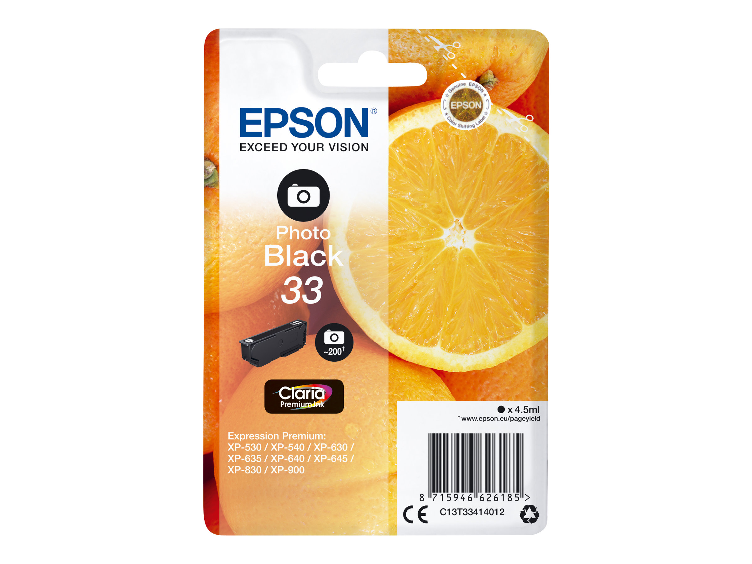 Epson 33 - 4.5 ml - Photo schwarz - Original - Blisterverpackung - Tintenpatrone