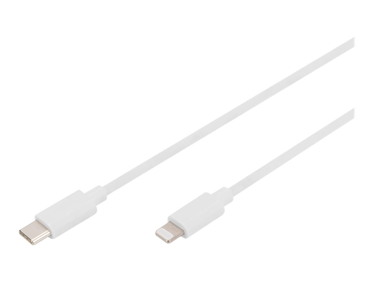 DIGITUS - Lightning-Kabel - 24 pin USB-C mnnlich zu Lightning mnnlich - 2 m - Doppelisolierung - weiss