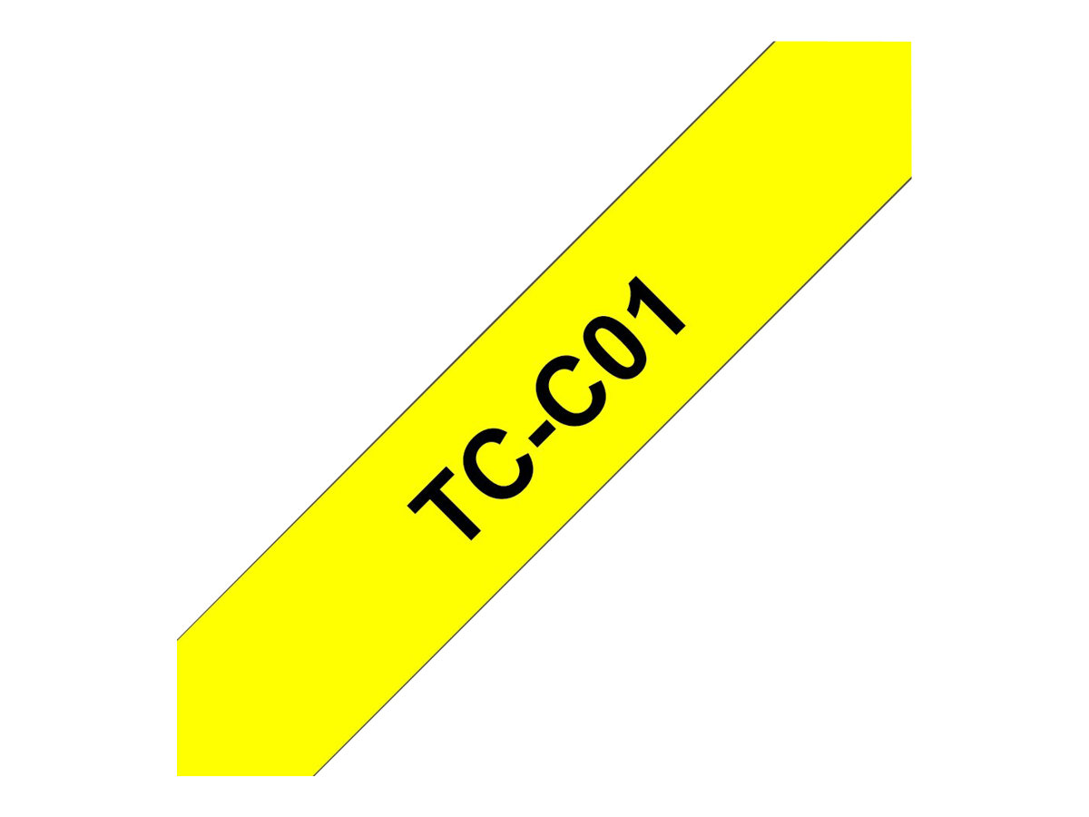 Brother TCC01 - 12 mm x 6.7 m - Schwarz auf Neongelb - laminiertes Band - fr P-Touch PT-2000, PT-3000, PT-500, PT-5000, PT-8E