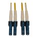 Eaton Tripp Lite Series 400G Duplex Singlemode 9/125 OS2 Switchable Fiber Optic Cable (LC/UPC M/M), LSZH, Yellow, 3 m (9.8 ft.) 