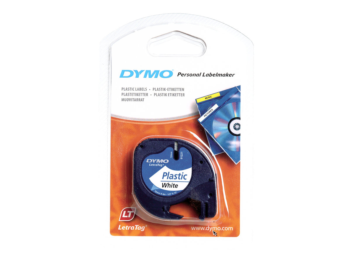 DYMO LetraTAG - Kunststoff - weiss - Rolle (1,2 cm x 4 m) 1 Kassette(n) Band - fr LetraTag LT-100H, LT-100T, QX50, XR