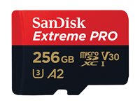 SanDisk Extreme Pro - Flash-Speicherkarte (microSDXC-an-SD-Adapter inbegriffen) - 256 GB - A2 / Video Class V30 / UHS-I U3 / Cla