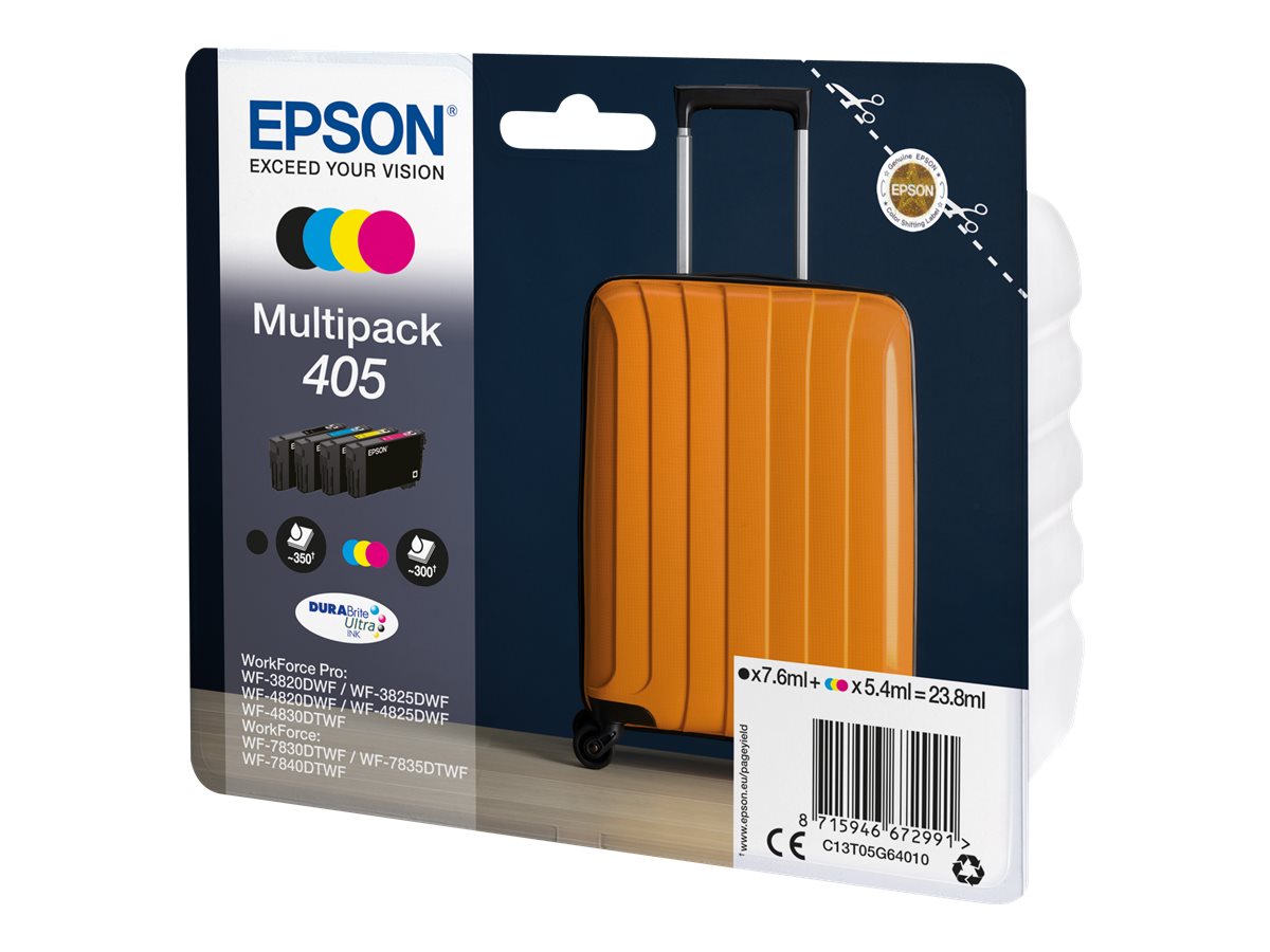 Epson 405 Multipack - 4er-Pack - Schwarz, Gelb, Cyan, Magenta - original - Blister mit RF- / akustischem Alarmsignal - Tintenpat