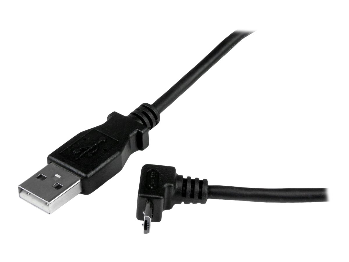 StarTech.com 2m USB 2.0 A auf Micro B Kabel aufwrtsgewinkelt - Schwarz - USB A / Micro B Datenkabel / Anschlusskabel - USB-Kabe