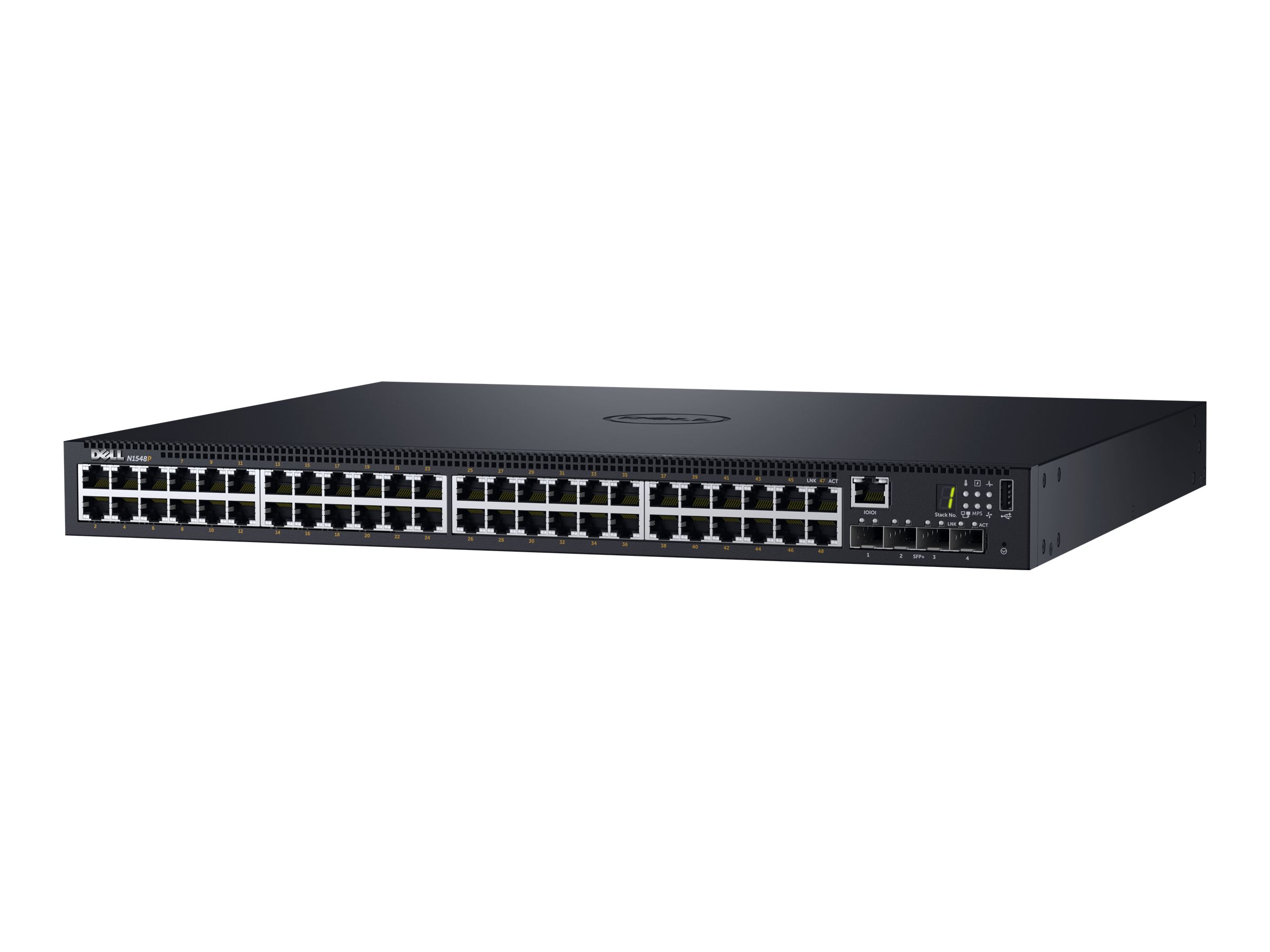 Dell Networking N1548P - Switch - L2+ - managed - 48 x 10/100/1000 + 4 x 10 Gigabit SFP+ - Luftstrom von vorne nach hinten