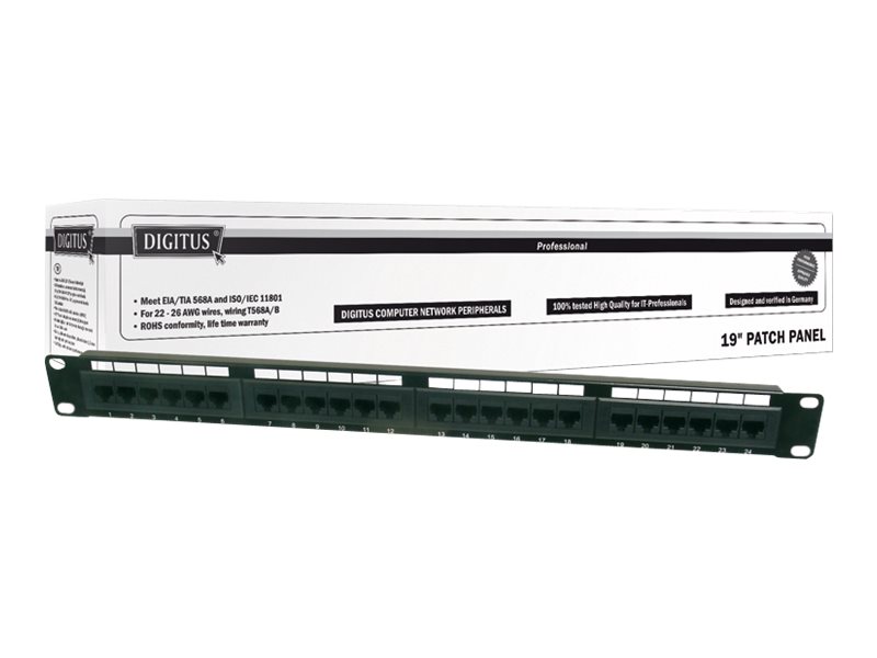 DIGITUS Professional DN-91624U - Patch Panel - CAT 6 - UTP - RJ-45 X 24 - 1U (19