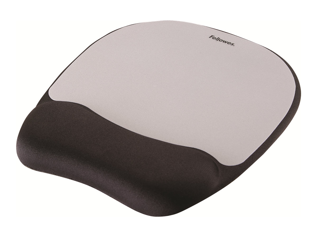 Fellowes Memory Foam - Mauspad mit Handgelenkpolsterkissen - Silber