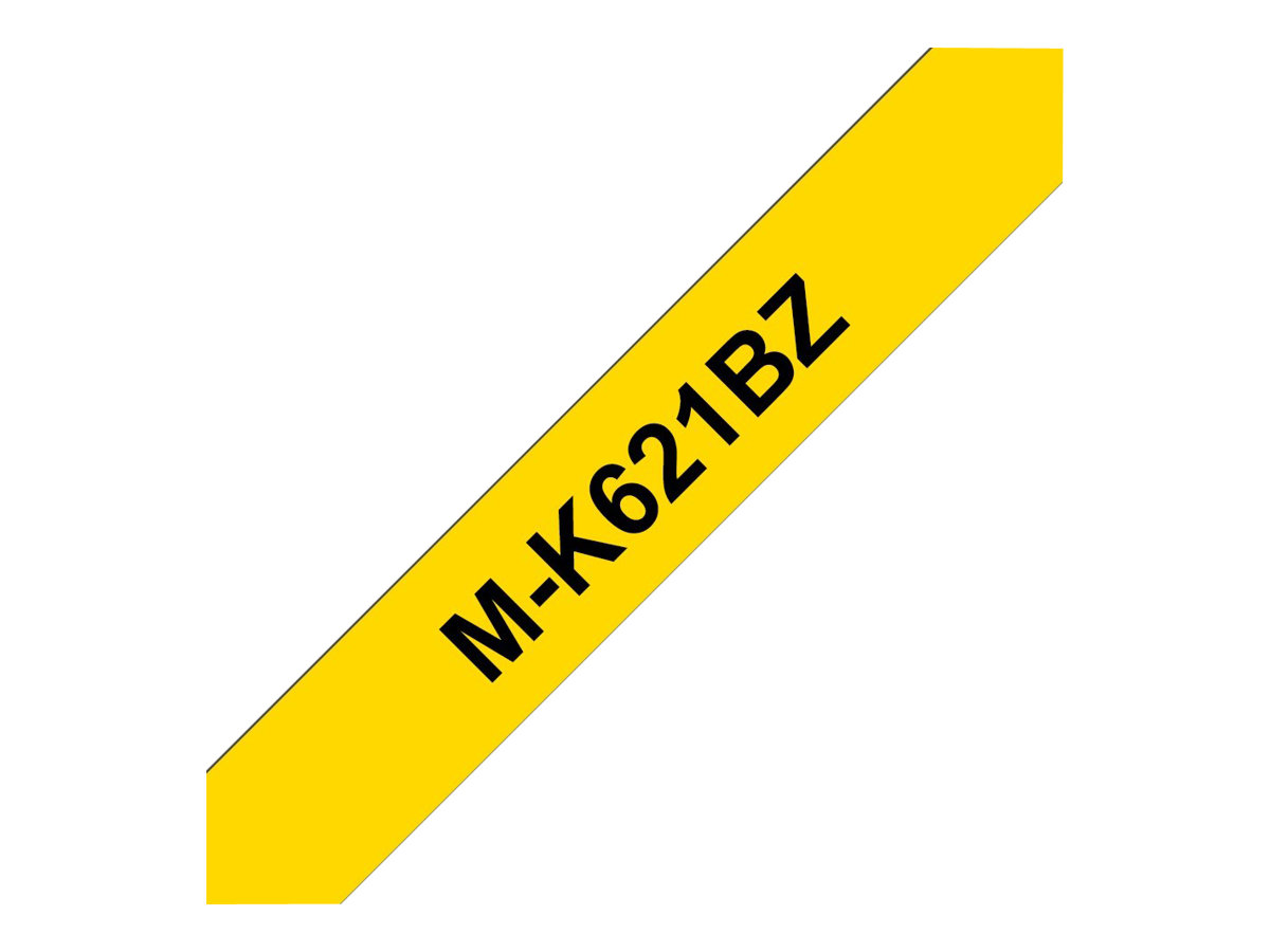 Brother M-K621BZ - Schwarz auf Gelb - Rolle (0,9 cm x 8 m) 1 Kassette(n) nicht-laminiertes Schriftband - fr P-Touch PT-55, PT-6