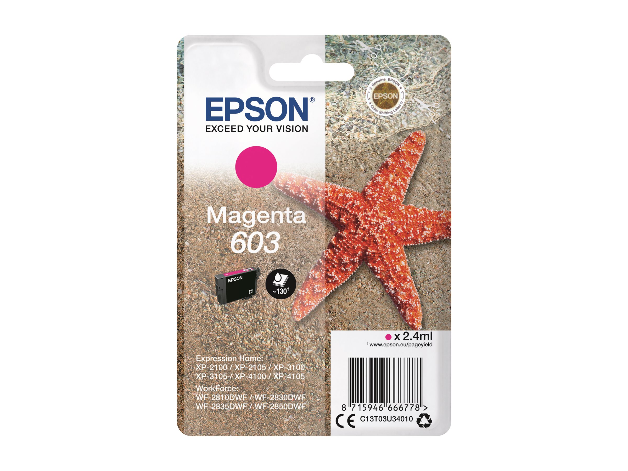 Epson 603 - 2.4 ml - Magenta - original - Blisterverpackung - Tintenpatrone
