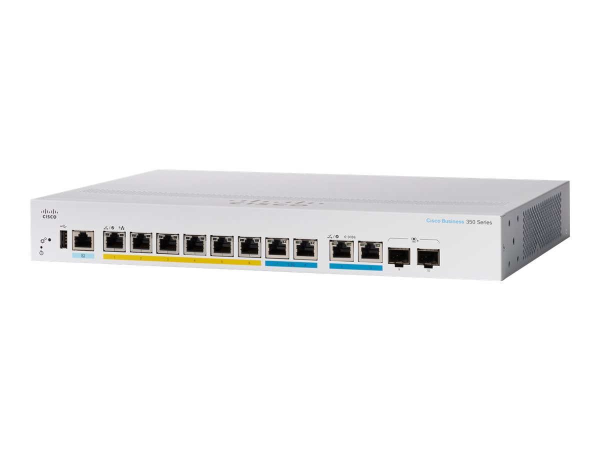 Cisco Business 350 Series CBS350-8MGP-2X - Switch - L3 - managed - 6 x 10/100/1000 (PoE+) + 2 x 2.5GBase-T (PoE+) + 2 x combo 10