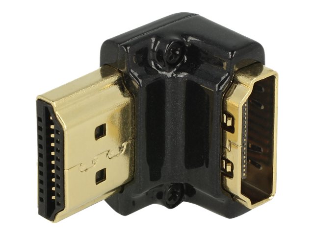 Delock - HDMI-Adapter - HDMI weiblich zu HDMI mnnlich - Schwarz - 90 Stecker, 4K Untersttzung