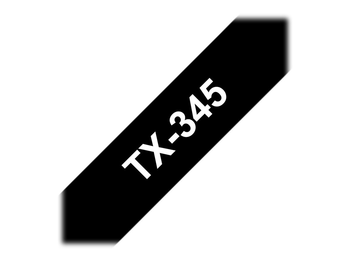 Brother TX345 - Weiss auf Schwarz - Rolle (1,8 cm x 15 m) 1 Kassette(n) laminiertes Band