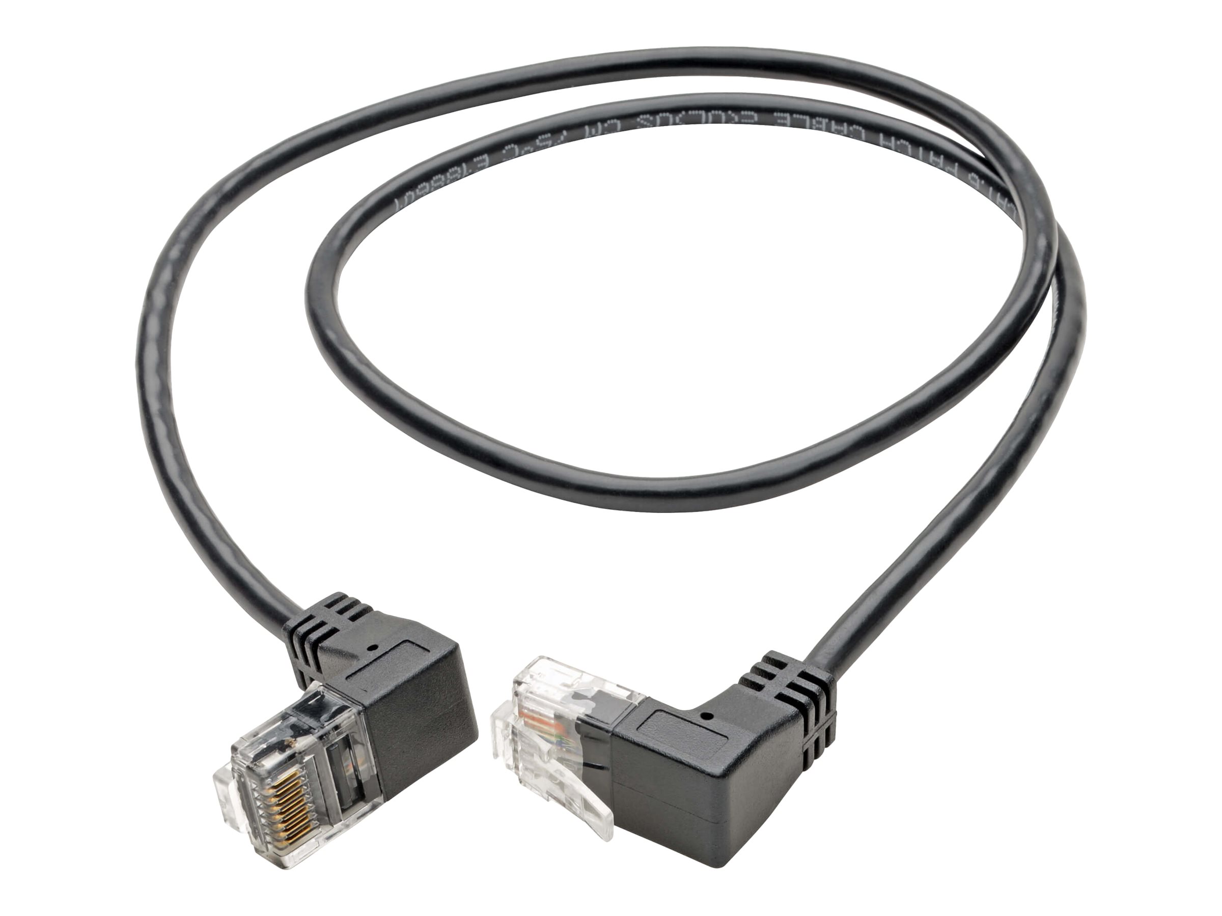 Tripp Lite Cat6 Gigabit Patch Cable Snagless Right-Angle UTP Slim Black 2ft - Patch-Kabel - RJ-45 (M) rechtwinklig zu RJ-45 (M) 