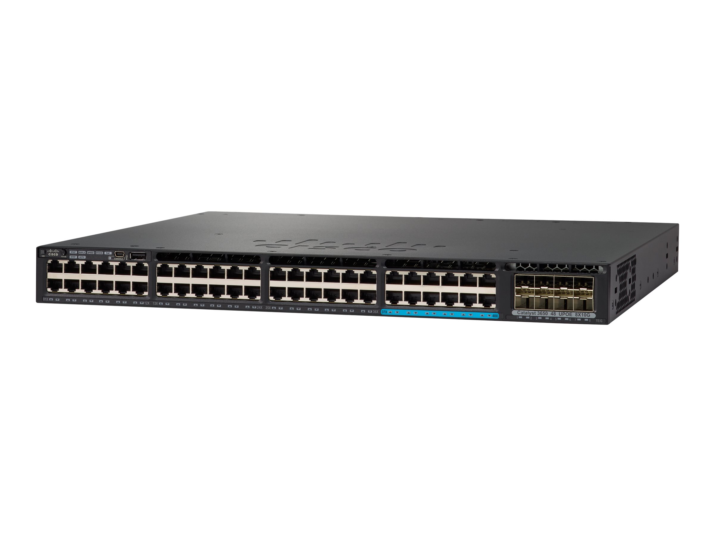 Cisco Catalyst 3650-12X48UZ-s - Switch - L3 - managed - 36 x 10/100/1000 (UPOE) + 12 x 100/1000/2.5G/5G/10G (UPOE) + 2 x 40 Giga
