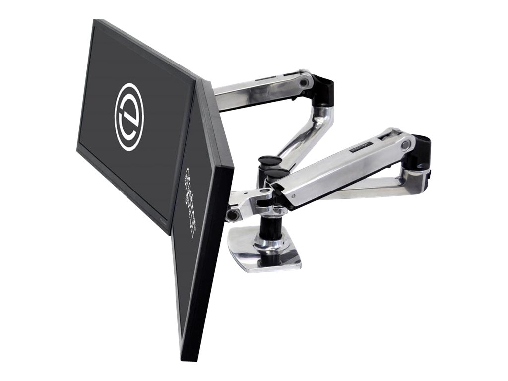 Ergotron LX Dual Side-by-Side Arm - Befestigungskit (Spannbefestigung fr Tisch, Tischplattenbohrung, Stange, 2 Gelenkarme, 2 Er