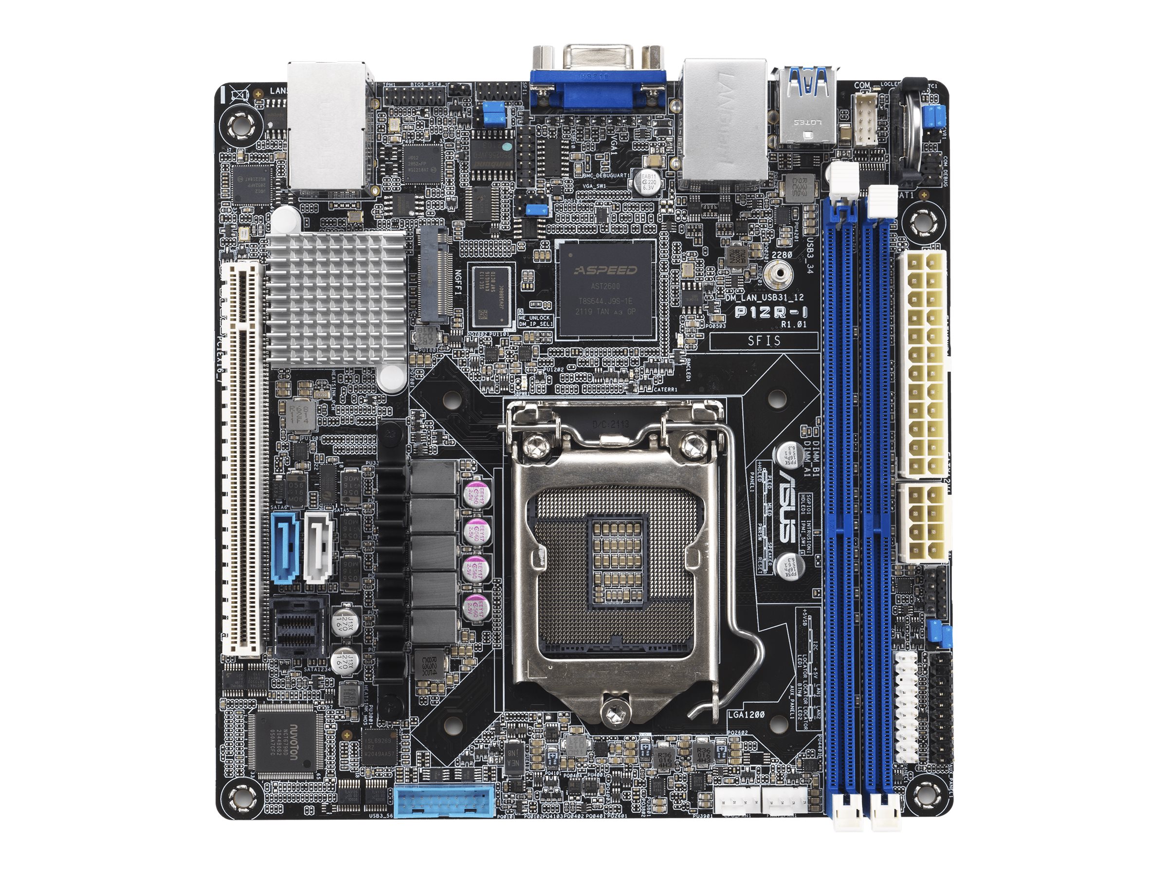 ASUS P12R-I - Motherboard - Mini-ITX - LGA1200-Sockel - C252 Chipsatz - USB 3.2 Gen 1