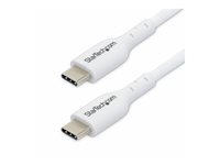 StarTech.com 2m (6.6ft) White USB-C Charging Cable, USB C Cable, USB 2.0 Type-C Laptop Charger Cord, 60W 3A Power Delivery, TPE 