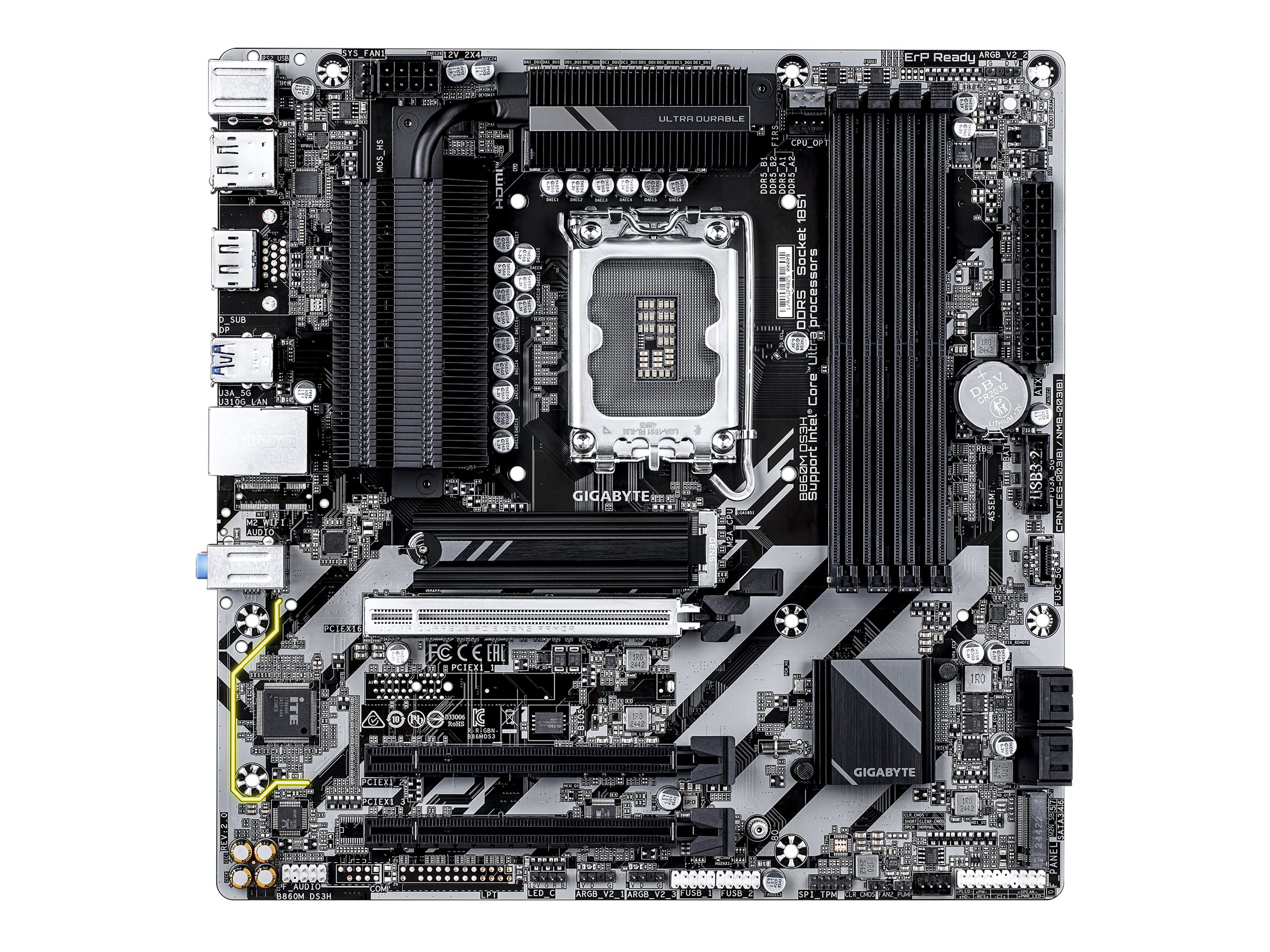 Gigabyte B860M DS3H - 2.0 - Motherboard - ATX - LGA1851-Sockel - AMD B850 Chipsatz