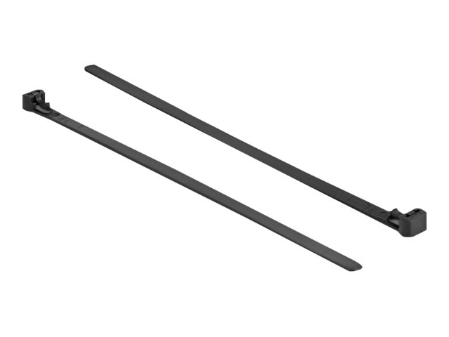 Delock - Kabelbinder - heat resistant, reusable - 20 cm - Schwarz (Packung mit 100)