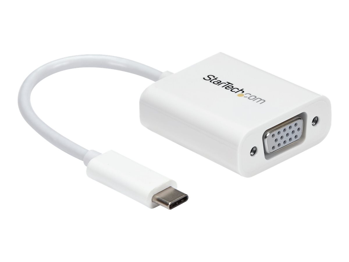StarTech.com USB-C auf VGA Adapter - USB Typ-C zu VGA Video Konverter - Weiss - USB/VGA-Adapter - 24 pin USB-C (M) zu HD-15 (VGA