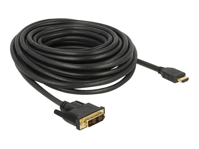 Delock - Adapterkabel - DVI-D mnnlich zu HDMI mnnlich - 10 m - Dreifachisolierung - Schwarz