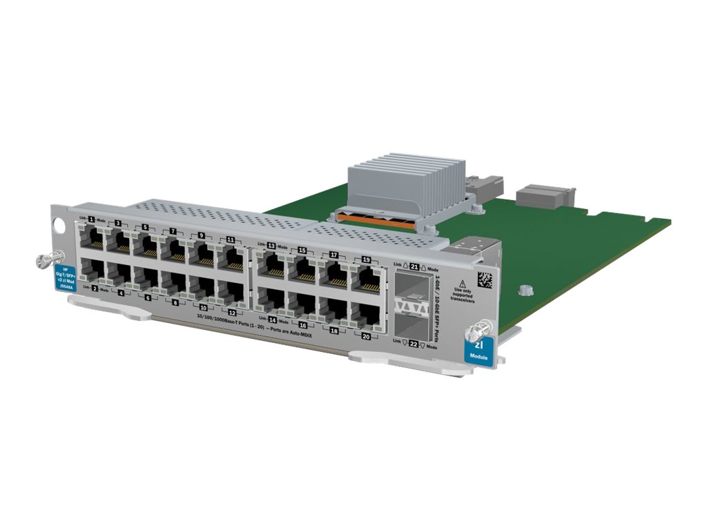 HPE - Erweiterungsmodul - Gigabit Ethernet x 20 + 2 x SFP+ - fr HPE 8206, 8212; HPE Aruba 5406, 5412