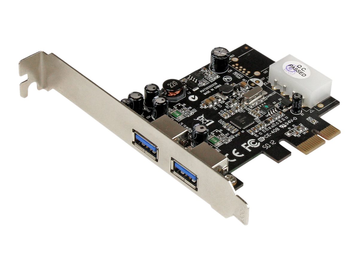 StarTech.com 2 Port USB 3.0 PCI Express Schnittstellenkarte mit UASP und 4 Pin LP4 Molex - 2-fach SuperSpeed USB PCIe Karte - US