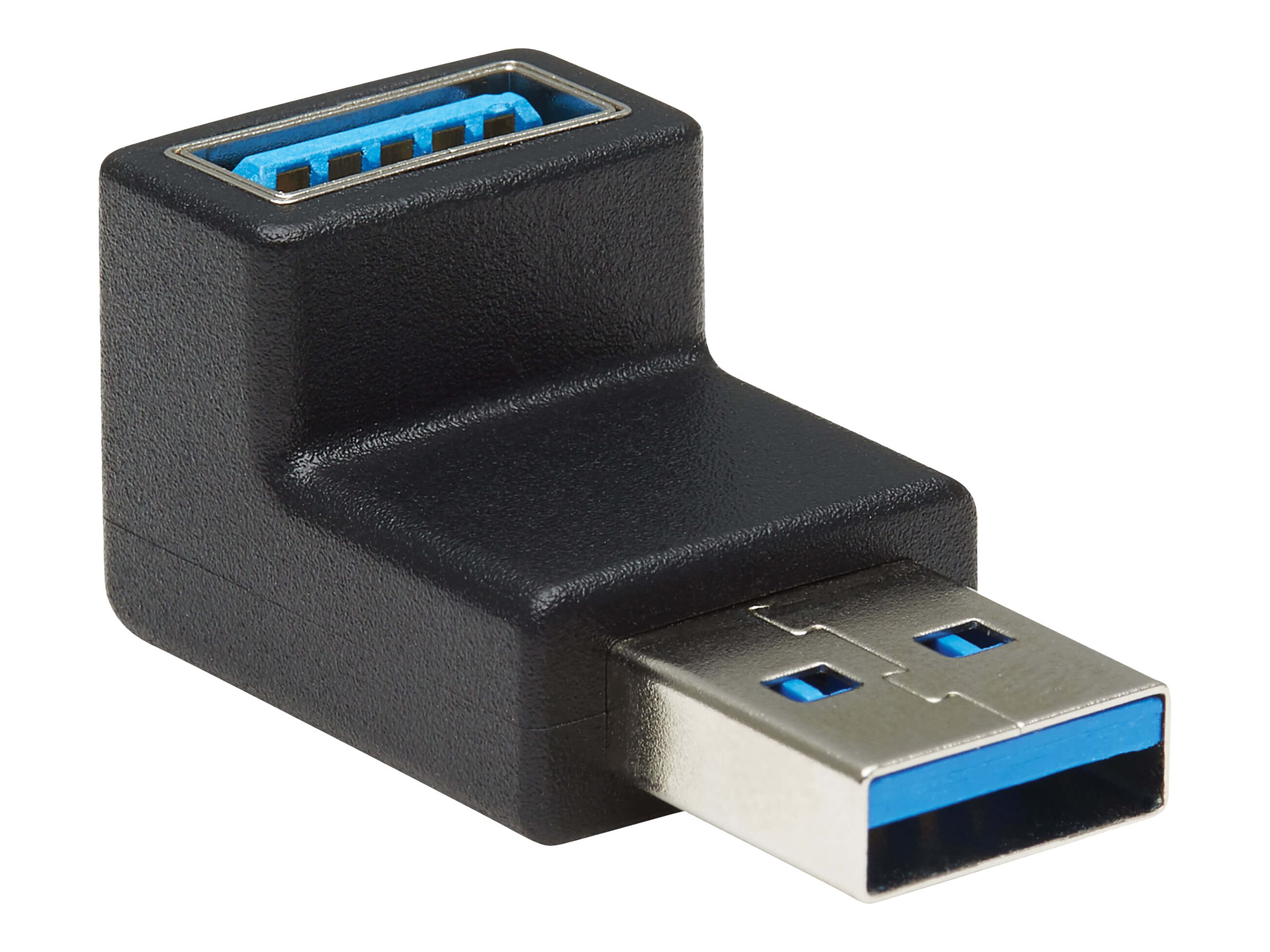 Tripp Lite USB 3.0 SuperSpeed Adapter - USB-A to USB-A, M/F, Down Angle, Black - USB-Adapter - USB Typ A (W) nach unten abgewink