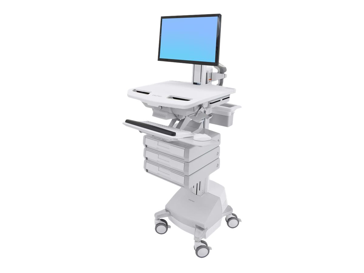 Ergotron Cart with LCD Pivot, SLA Powered, 3 Drawers - Wagen - fr LCD-Display / PC-Ausrstung - verriegelbar - medizinisch - Al