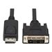 Eaton Tripp Lite Series Safe-IT DisplayPort to DVI Antibacterial Adapter Cable (DP to DVI-D Single Link M/M), 1080p 60 Hz, Black