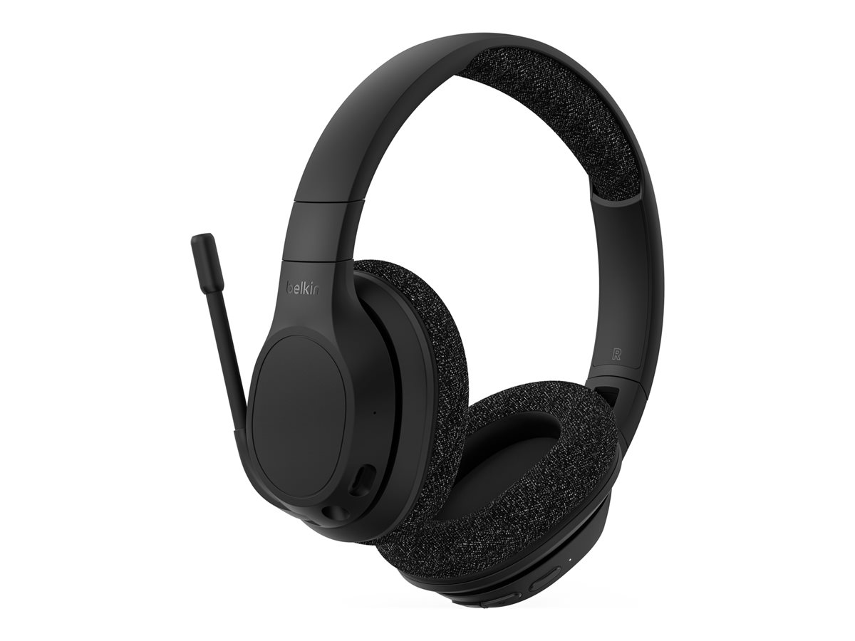 Belkin SoundForm Adapt - Kopfhrer mit Mikrofon - ohrumschliessend - Bluetooth - kabellos, kabelgebunden - 3,5 mm Stecker, USB-C