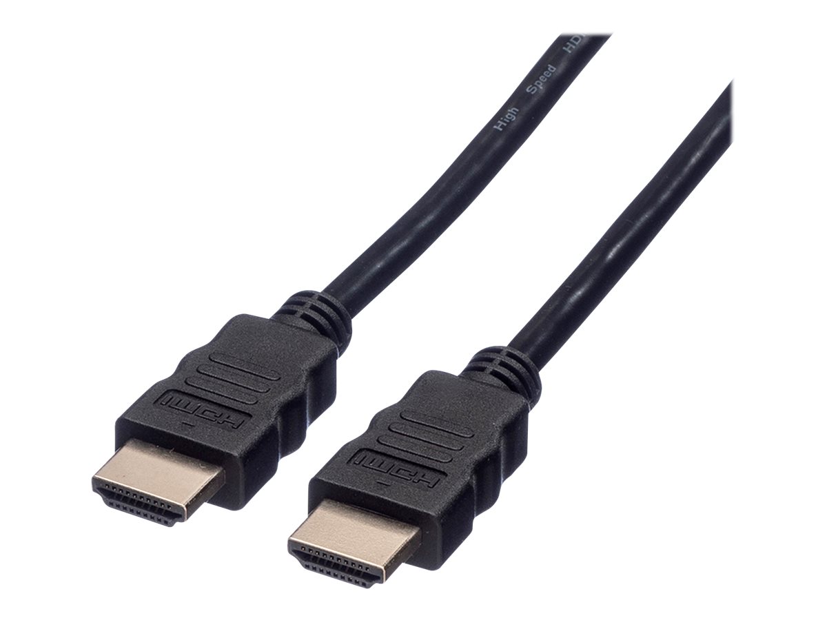 Roline - HDMI-Kabel mit Ethernet - HDMI mnnlich zu HDMI mnnlich - 2 m - abgeschirmt - Schwarz