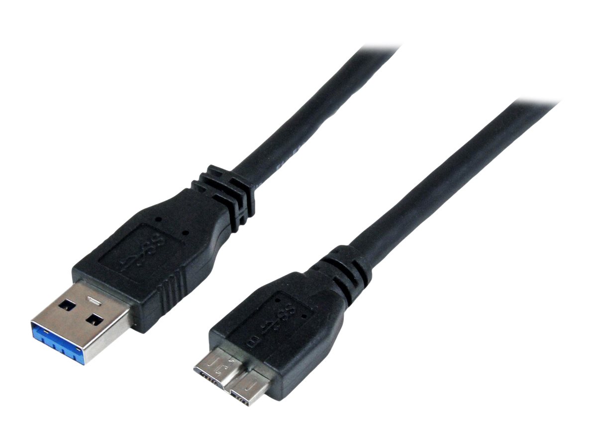 StarTech.com 1m zertifiziertes USB 3.0 SuperSpeed Kabel A auf Micro B - Schwarz - USB 3 Anschlusskabel - Stecker/Stecker - USB-K