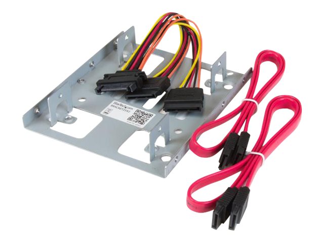 StarTech.com Dual 2,5 SATA Festplatten auf 3,5 Einbauschacht Halterung - 2-fach HDD/SSD Halterung mit SATA Strom- und Datenkabel